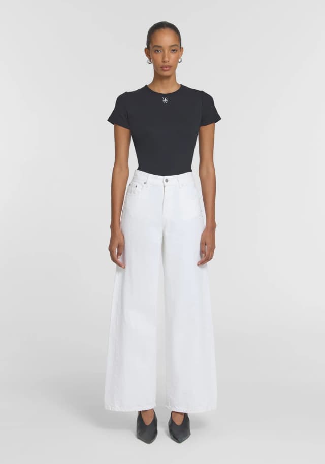 VIKTORIA & WOODS Dolly Stud Jean in IVORY WASH, image 1 of 1 from Viktoria & Woods