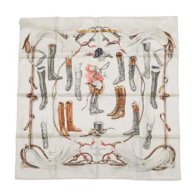 Hermès About Scarf Carre 90 Boots Propos de Bottes de Toujours in Silk from The Reluxe, photo 1 of 1