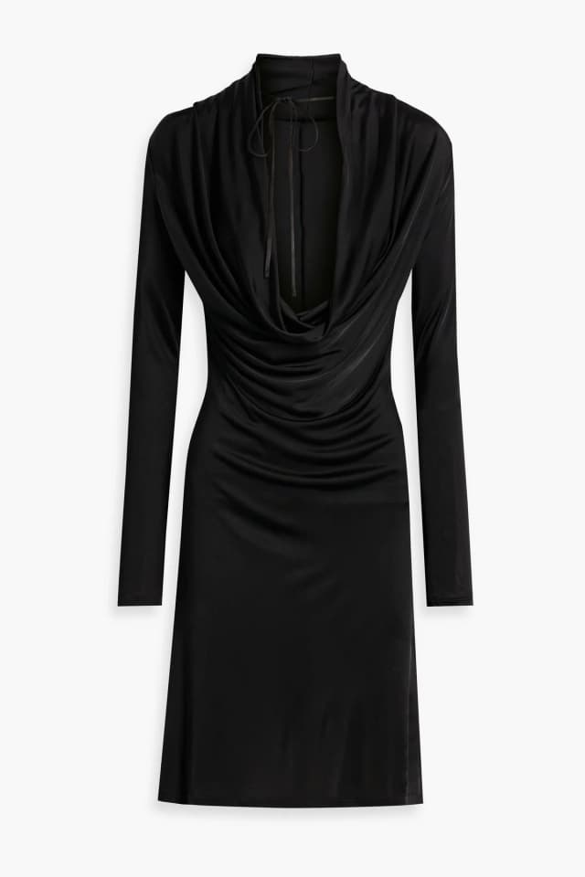 Helmut Lang Draped Stretch-Satin Necktie Dress, image 1 of 1 from THE OUTNET