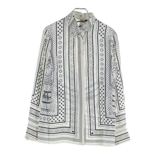 Hermès DO RE Boucles All Over Pattern Regular Color Long Sleeve Shirt White in White from The Reluxe, photo 1 of 1