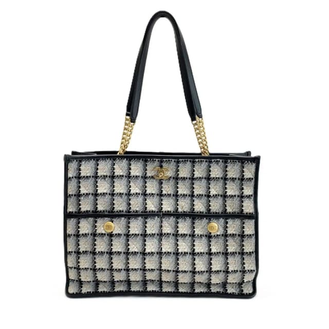 Chanel Tote Bag Tweed Model Black White in Black Tweed from The Reluxe, photo 1 of 1
