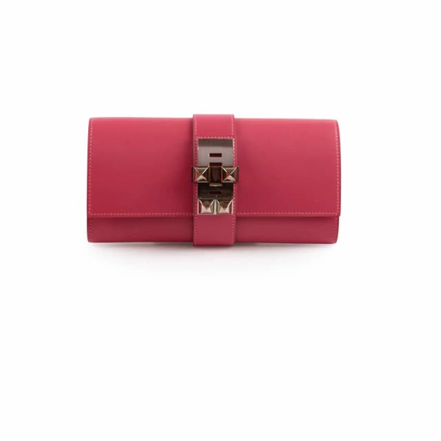 Hermès Medor 23 Tadelakt Rose Lipstick Clutch - T Stamp in Pink from The Purse Affair, photo 1 of 1
