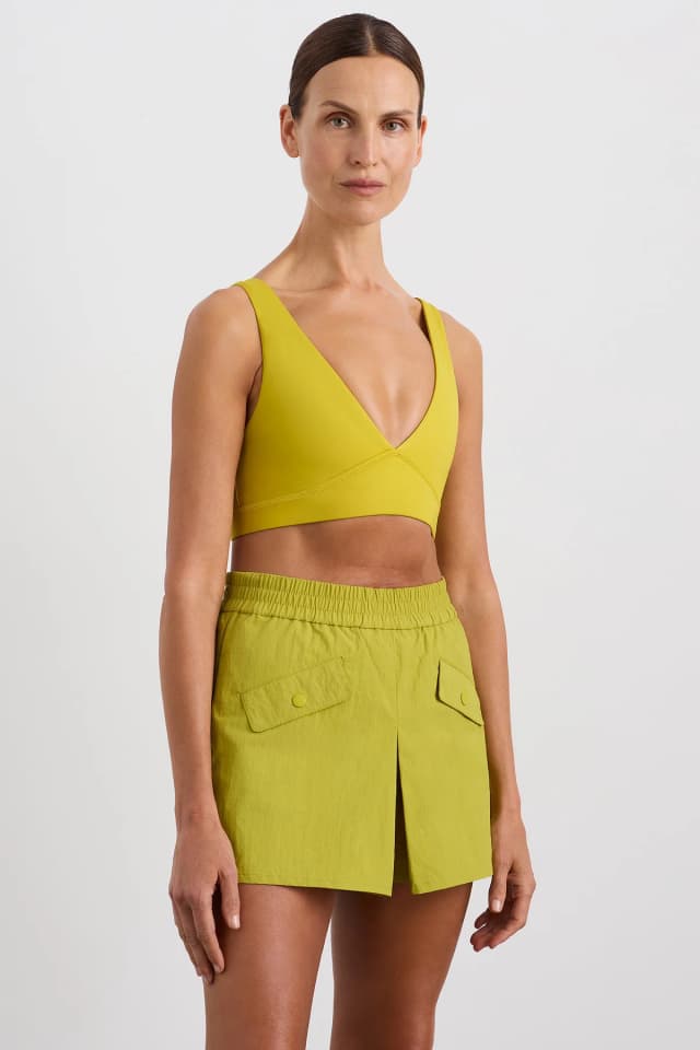 Athletica Plunge Sports Bra 337 in SOLAR BLAZE, image 1 of 1 from Aje