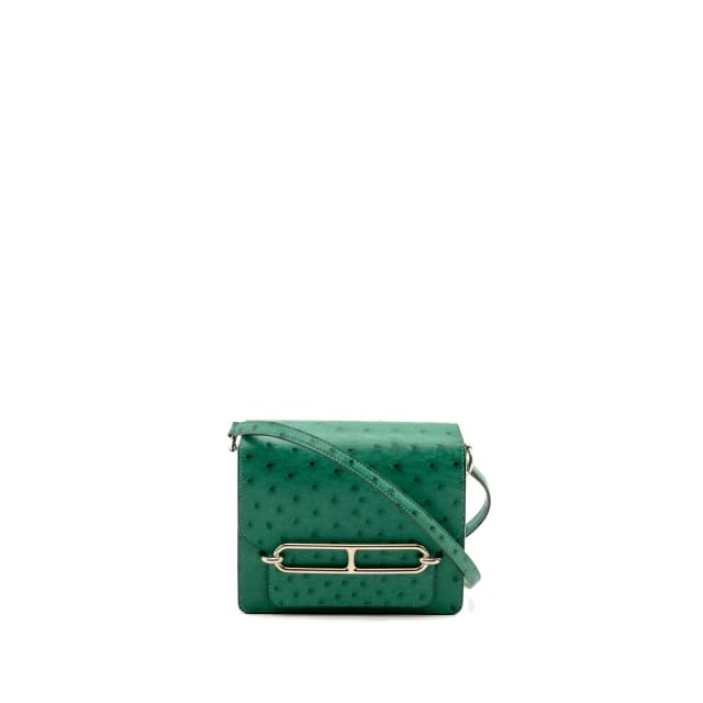Hermès Mini Roulis Ostrich Vert Vertigo SHW stamp A in Green Ostrich from EMIER, photo 1 of 1
