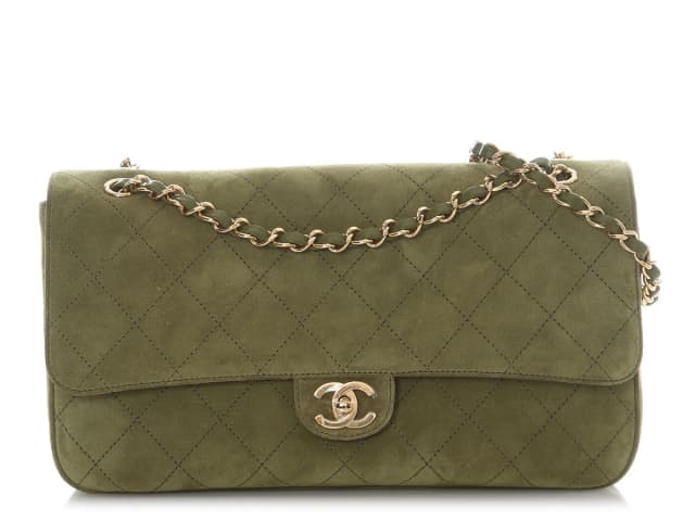 Chanel Khaki Green Quilted Suede Souplissimo Maxi Flap Bag Gold Hardware, 2026 in Green, Gold Suede, Leather, Metal from Sotheby's, photo 1 of 1