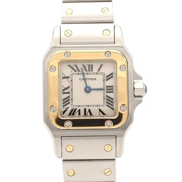 Cartier Santos Galbee SM Stainless Steel Yellow Gold Quartz Watch in Yellow from The Reluxe, photo 1 of 1