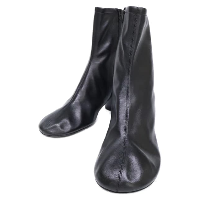 Balenciaga Leather Round Toe Heels Short Boots in Leather from The Reluxe, photo 1 of 1