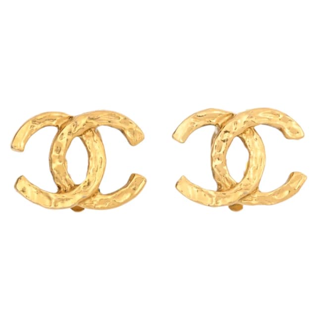Chanel CC mark earrings gold from VINTAGE QOO TOKYO, photo 1 of 1