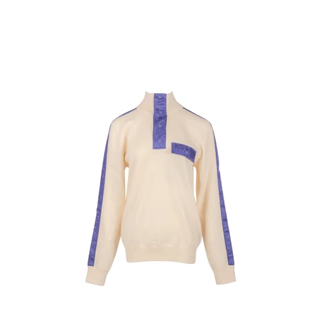 Dior Size M High Collar Sweater Virgin Wool White/Purple in White Wool from EMIER, photo 1 of 1