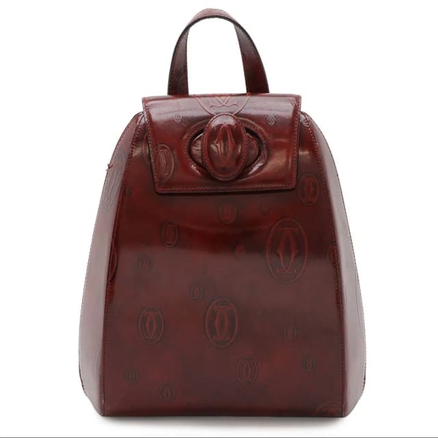 Cartier Happy Birthday Backpack Leather Gold Bordeaux in Burgundy Leather from The Reluxe, photo 1 of 1