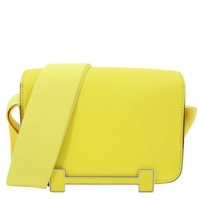 Hermès Mysore Geta Goatskin Leather Shoulder Bag Lime in Goatskin from Dallas Designer Handbags, photo 1 of 1
