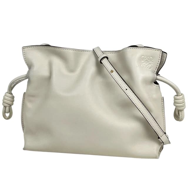 Loewe Clutch Flamenco Mini 2-Way Leather White in White Leather from The Reluxe, photo 1 of 1