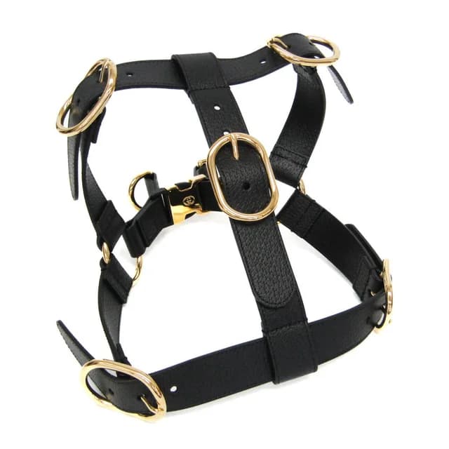 Gucci Interlocking G Pet Harness Large Size 695253 Dog Harness Leather Black in Black Leather from Elady, photo 1 of 1