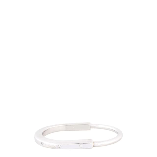 Tiffany & Co. Lock Diamond Accents 18k White Gold Bangle in White from Luxe.It.Fwd, photo 1 of 1