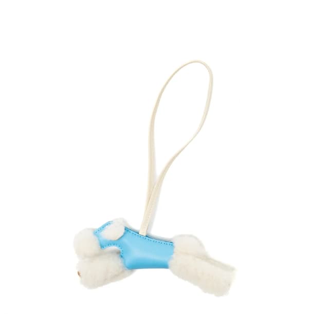 Hermès Budy Shearing Bag Charm wool/Lambskin ecru/cele/craie stamp K in White Lambskin from EMIER, photo 1 of 1