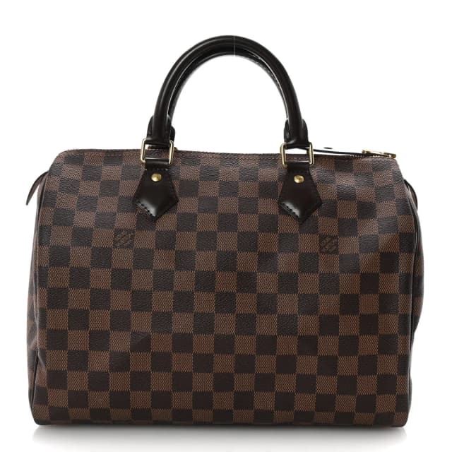 Louis Vuitton Speedy 30 Damier Ebene Coated Canvas Tote Bag - Brown & Black in Black Coated canvas from H&T, photo 1 of 1