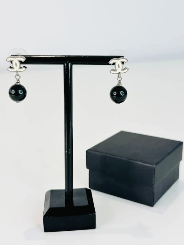 Chanel CC Ball Drop Earrings in Resin from Edit Second Hand, photo 1 of 1