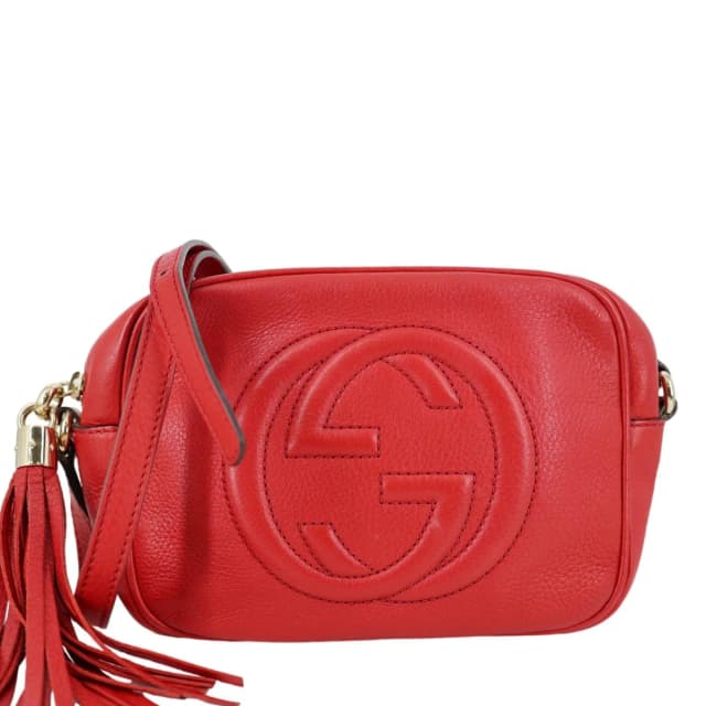 Gucci Soho Disco Camera Leather Crossbody Bag Red 308364 in Red Leather from Dallas Designer Handbags, photo 1 of 1