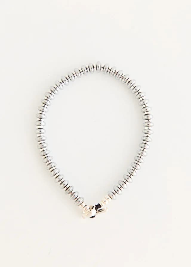 Mikia Hematite Roundel Beads Bracelet in 01 hematite, image 1 of 1 from Incu