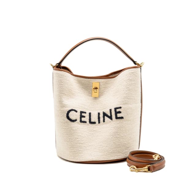 Celine 16 Bucket Bag Canvas / Leather Natural / Tan GHW in Brown Canvas from EMIER, photo 1 of 1