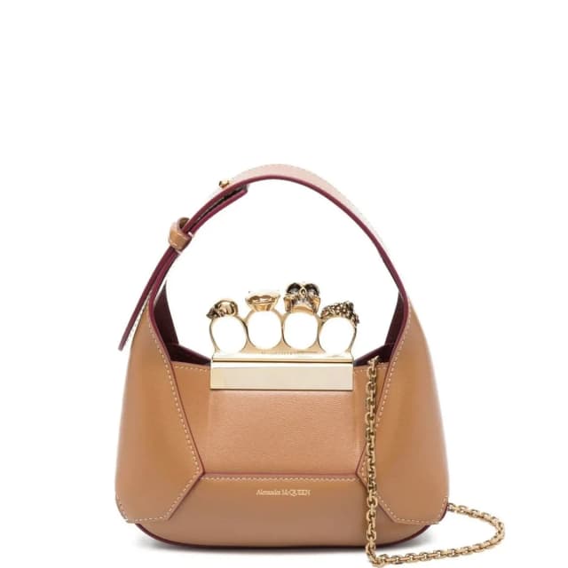Alexander McQueen Jewelled Hobo Mini Bag, Tan/Gold, image 1 of 1 from Cultstatus