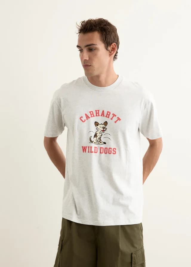 Carhartt WIP S/S Wild Dog T-Shirt in Ash Heather, image 1 of 1 from Incu