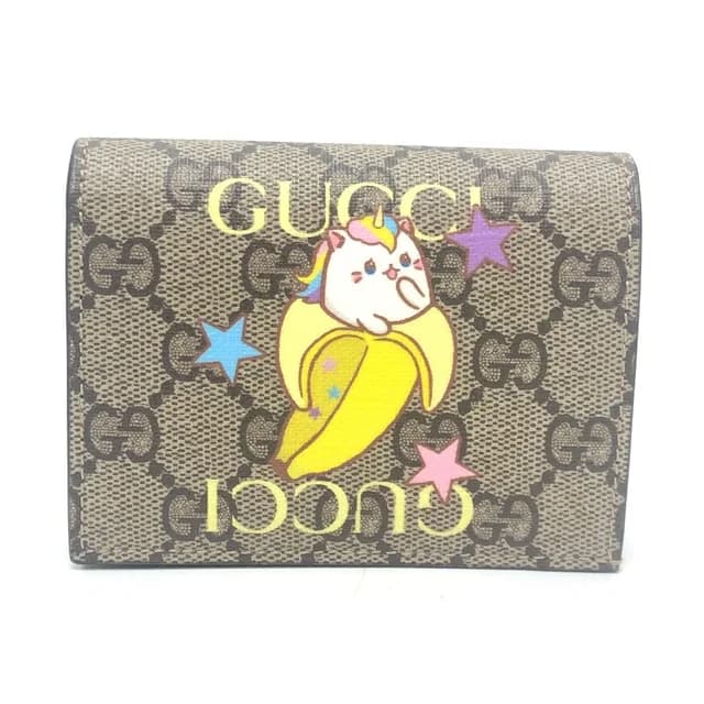 Gucci Bifold Wallet Bananya Collaboration GG Supreme Canvas Brown in Brown Canvas from The Reluxe, photo 1 of 1