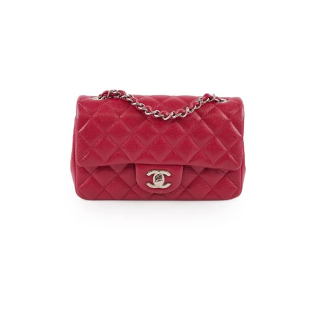 Chanel Mini Rectangle Red Caviar Leather in Red Caviar leather from The Purse Affair, photo 1 of 1