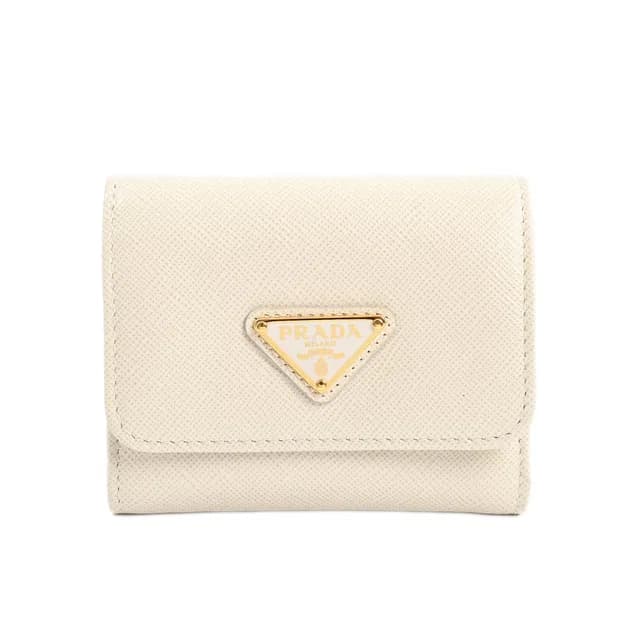 Prada Compact Wallet Saffiano Triangle in Saffiano leather from The Reluxe, photo 1 of 1
