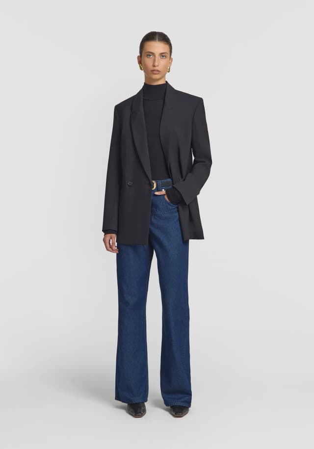 VIKTORIA & WOODS Collective Wool Blazer in BLACK, image 1 of 1 from Viktoria & Woods