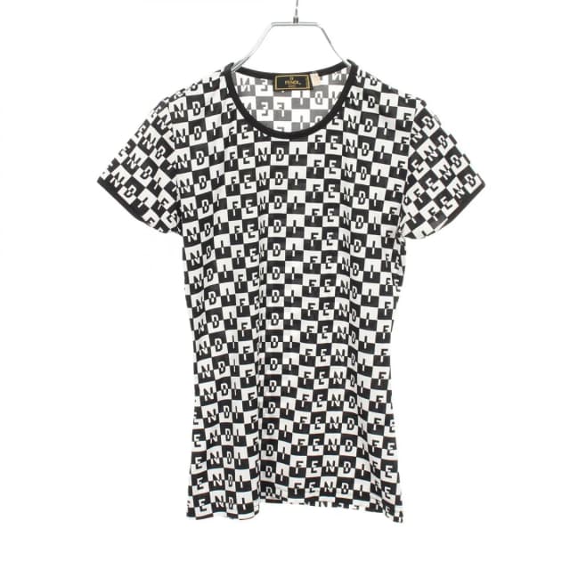 Fendi Top Logo All Over Print Short Sleeves T-Shirt in Nylon from The Reluxe, photo 1 of 1