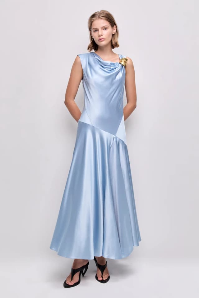 AJE Siren Midi Dress in BLUE BELL, image 1 of 1 from Aje