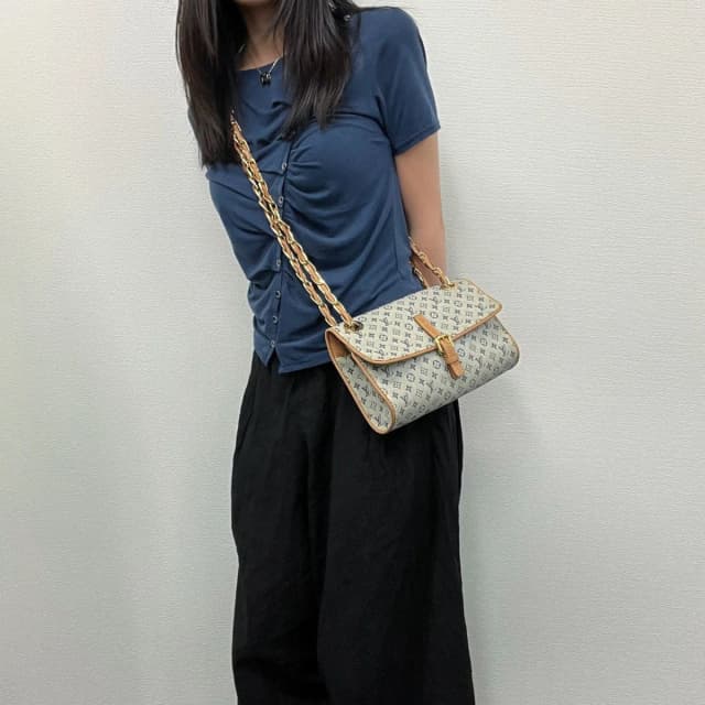 Louis Vuitton Monogram Mini Camille Shoulder Bag Canvas Leather Gray Beige in Beige Canvas from The Reluxe, photo 1 of 1