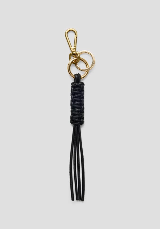 VIKTORIA & WOODS V&W Braided Keychain in BLACK, image 1 of 1 from Viktoria & Woods