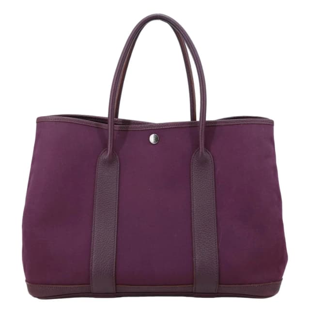 Hermès Garden Party 36 Canvas Negonda Leather Tote Bag Purple in Purple Canvas from Dallas Designer Handbags, photo 1 of 1