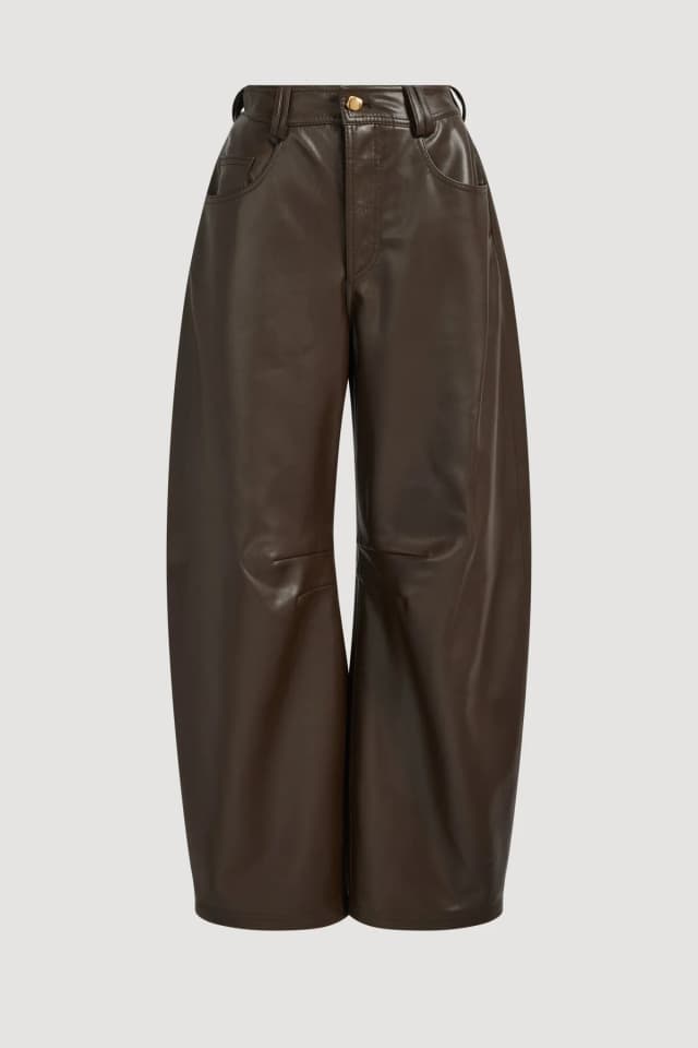 AJE Blair Barrel Pant in CHOCOLATE, image 1 of 1 from Aje