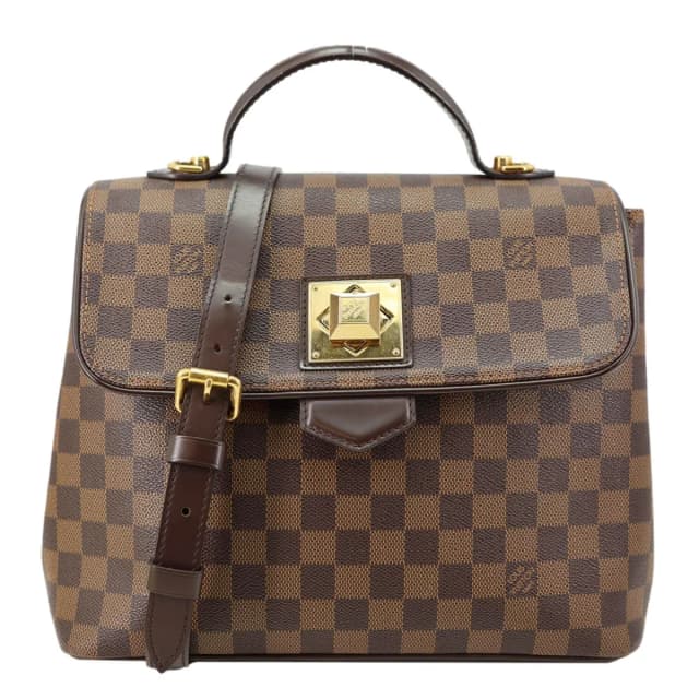 Louis Vuitton Bergamo MM Damier Ebene Shoulder Bag Brown in Brown Canvas from Dallas Designer Handbags, photo 1 of 1