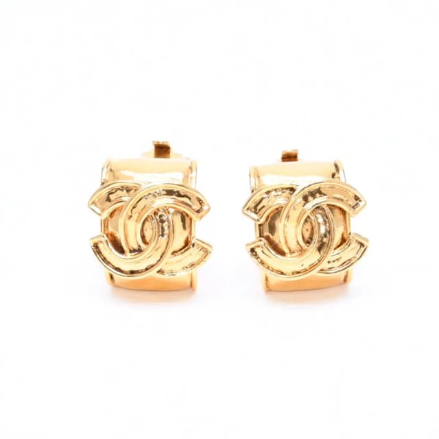 Chanel 94P Earrings CC Logo Gold Stamp in Gold from The Reluxe, photo 1 of 1