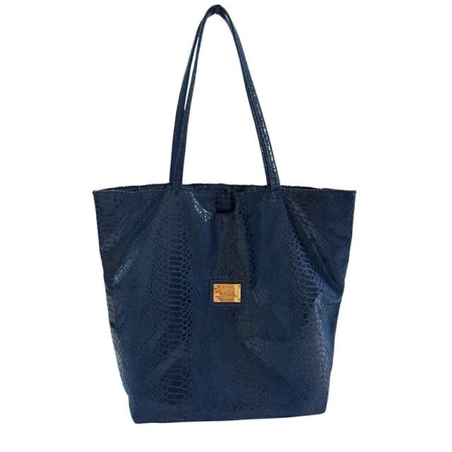 Anteprima Nueva Blue Snake Skin Print Shoulder Bag in white|blue Leather from Poshmark, photo 1 of 1