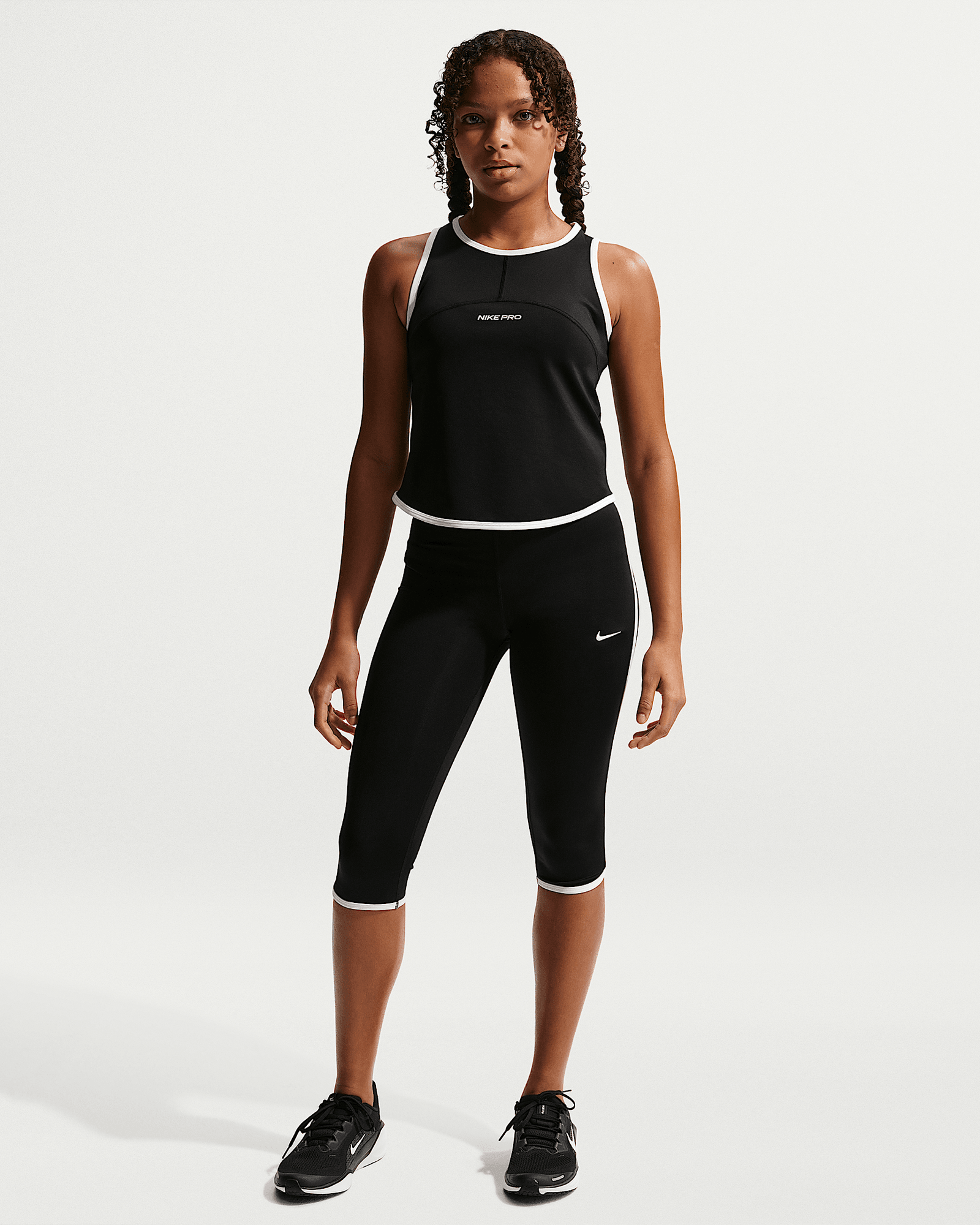 Nike Pro in Black/Black/White/White, image 1 of 1 from Nike