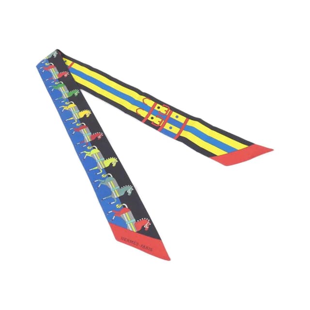 Hermès Twilly Scarf Black in Black Silk from The Reluxe, photo 1 of 1