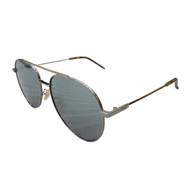 Fendi Sunglasses Silver Frame Tortoiseshell Eyewear in Silver from The Reluxe, photo 1 of 1