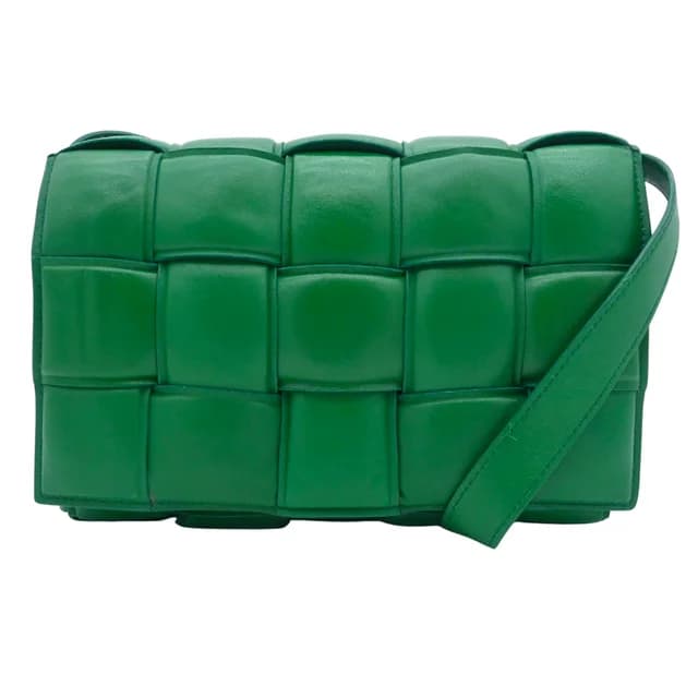 Bottega Veneta Green Padded Cassette Leather Crossbody Bag in Green Leather from Clotheshorse Anonymous, photo 1 of 1