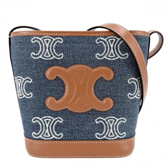 Celine Shoulder Bag Triomphe Mini Bucket Cuill Crossbody Denim in Denim from The Reluxe, photo 1 of 1