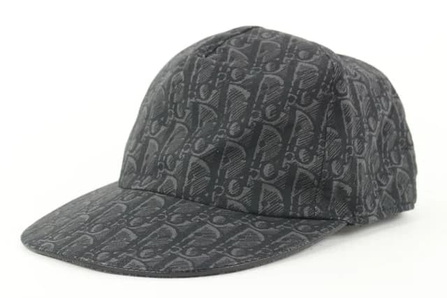 Dior Black Monogram Trotter Baseball Cap Hat in Black Canvas from Bagriculture, photo 1 of 1
