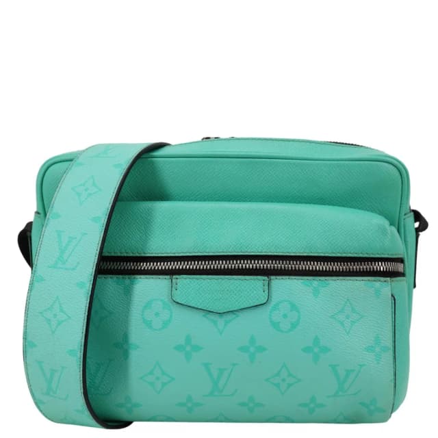 Louis Vuitton Outdoor Taiga Monogram Messenger Bag Miami Green in Green Coated canvas from Dallas Designer Handbags, photo 1 of 1