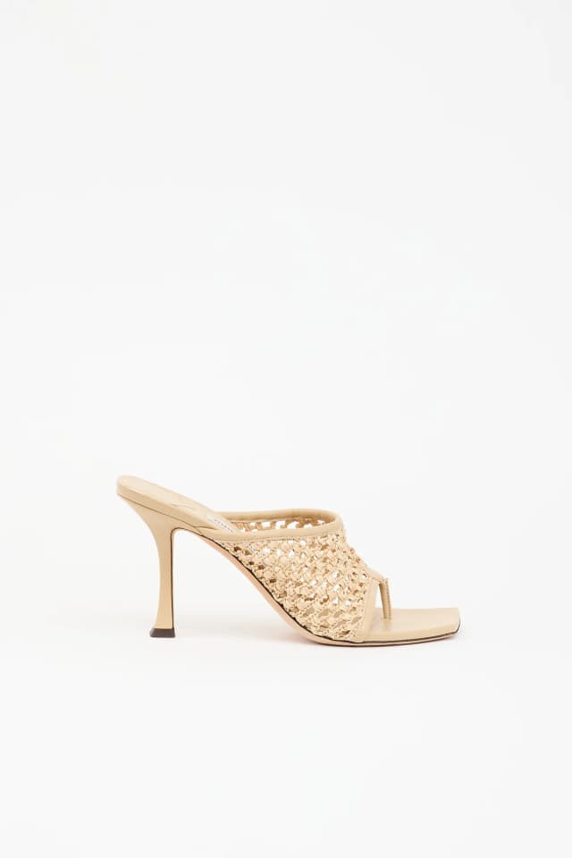 Jimmy Choo Leather & Raffia Mule in Raffia from VSP Consignment, photo 1 of 1