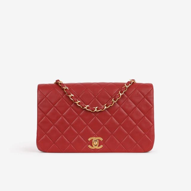 Chanel Vintage Single Full Flap - Red Lambskin | Gold Hardware in Red Lambskin from Bagista, photo 1 of 1