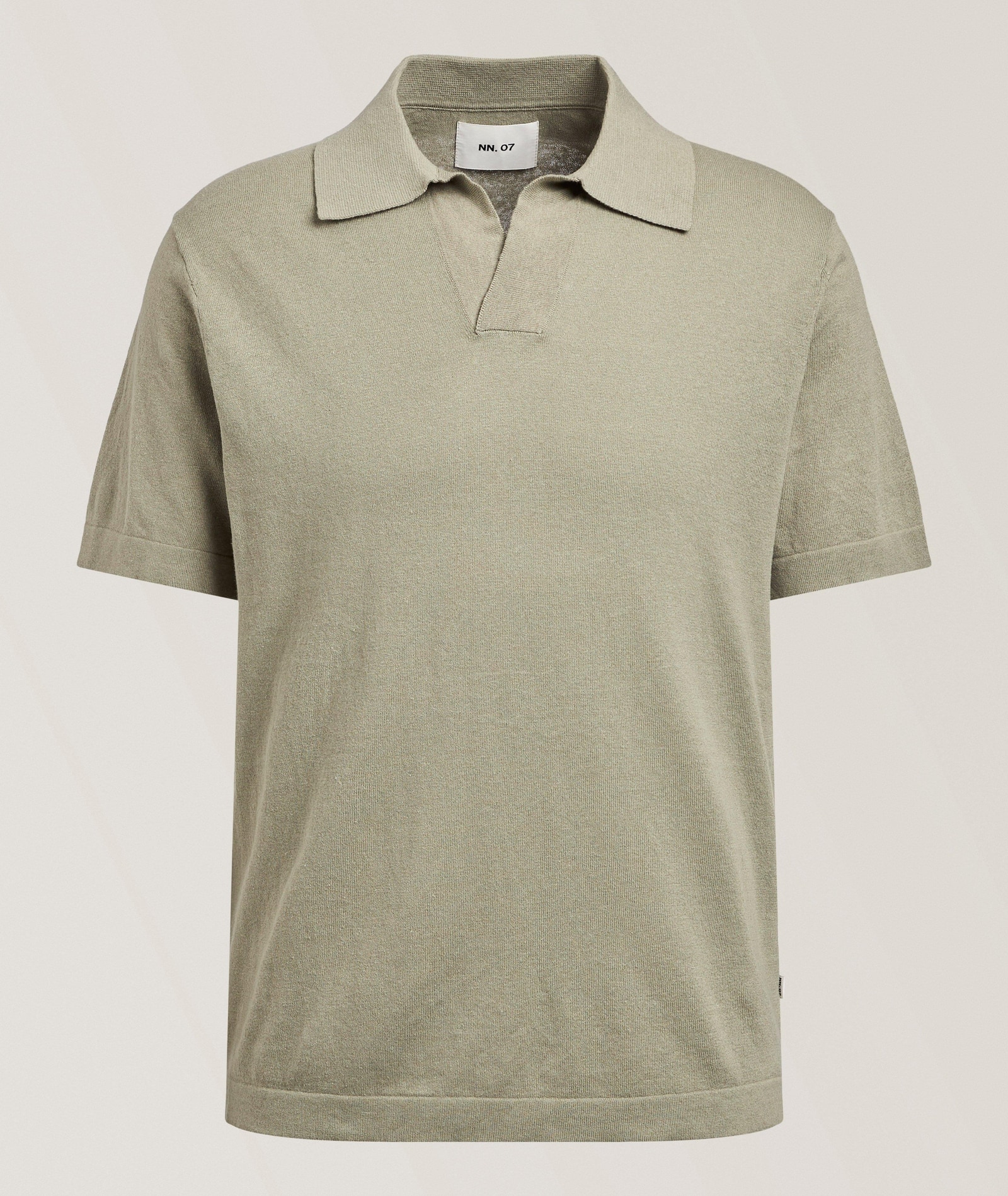 NN07 Ryan Johnny Collar Polo in Green Cotton & Cotton Blends, image 1 of 1 from Harry Rosen