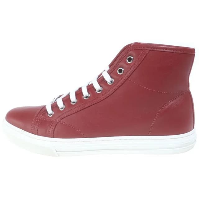 Gucci Logo Plate Leather High-Top Sneakers in Leather from The Reluxe, photo 1 of 1